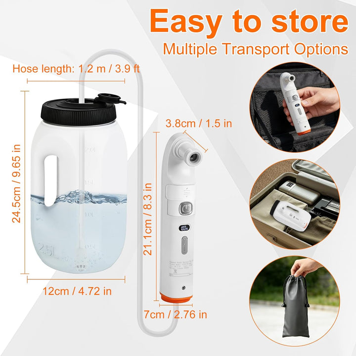 Bidet Po Dusche, Portable Bidet, Portable Travel Bidet Elektrisches, Peri Bottle mit 2.5 L Wassertan