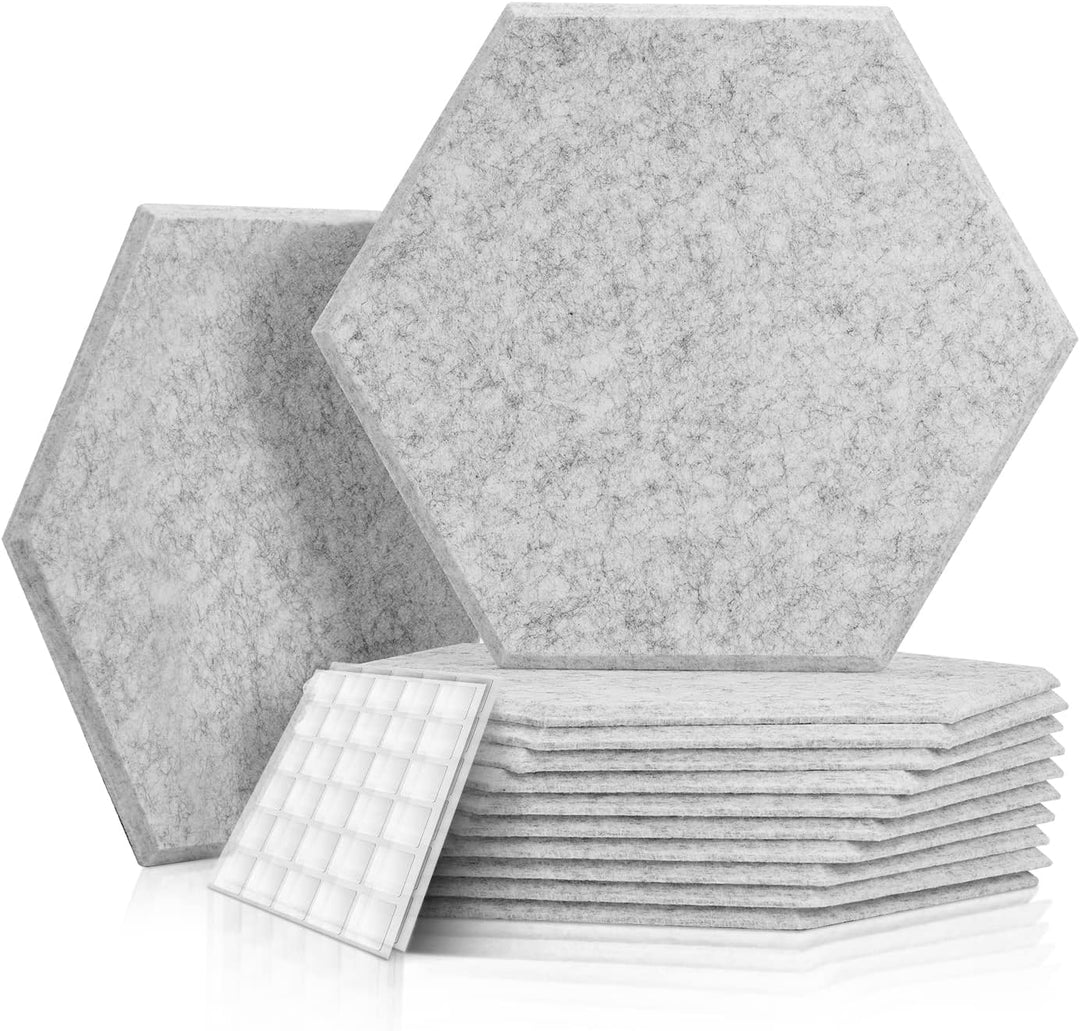 Hexagon Akustikplatten, Schalldämmung Wand, 12 Stück, Hohe Dichte Akustikpaneele für Decken-/Tür-/Wa
