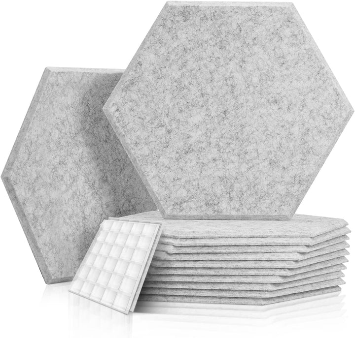 Hexagon Akustikplatten, Schalldämmung Wand, 12 Stück, Hohe Dichte Akustikpaneele für Decken-/Tür-/Wa