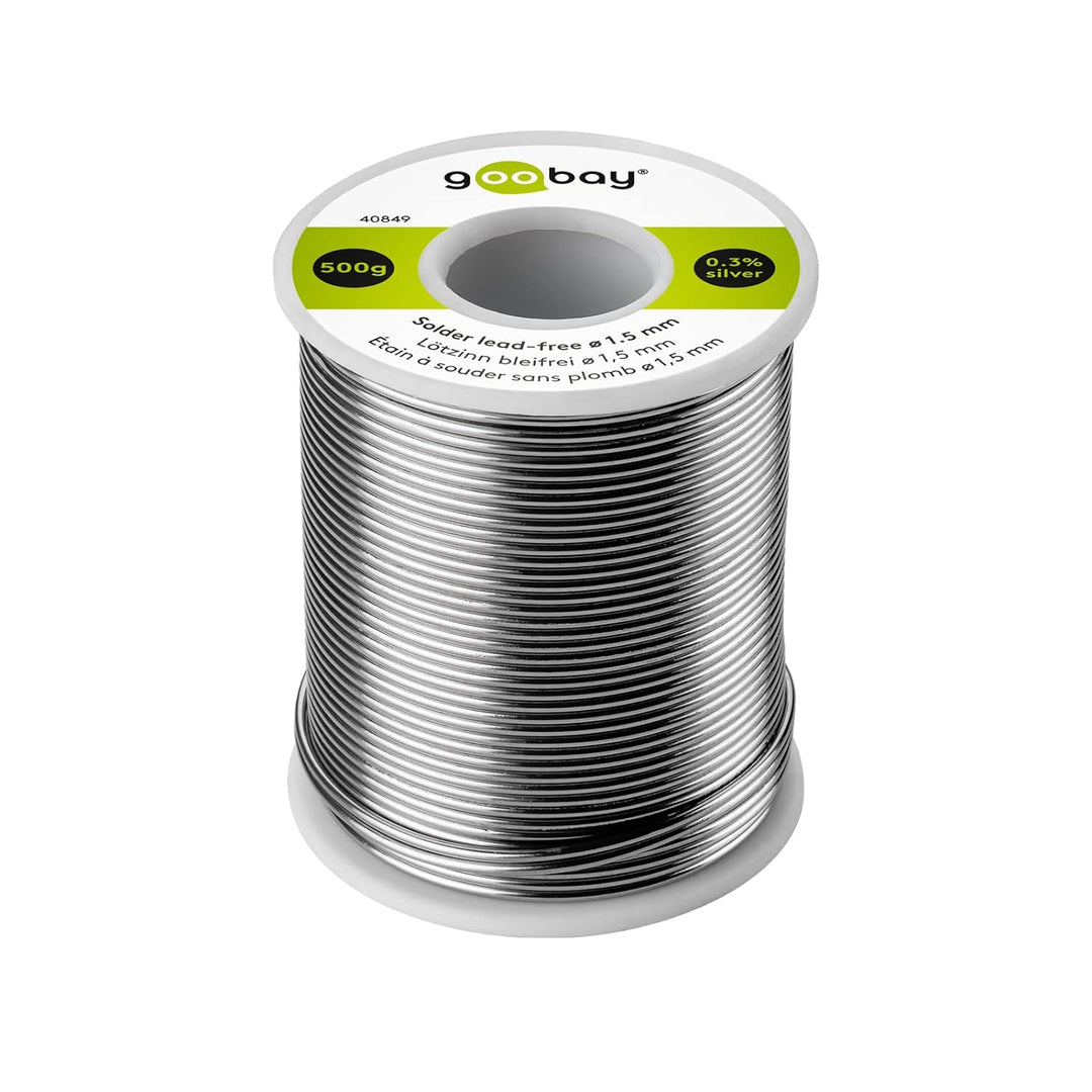Goobay 40849 Lötzinn bleifrei ø 1,5mm Lötdraht mit Flussmittel, 0.3 % Silber & 0.7 % Kupfer, 217 °C
