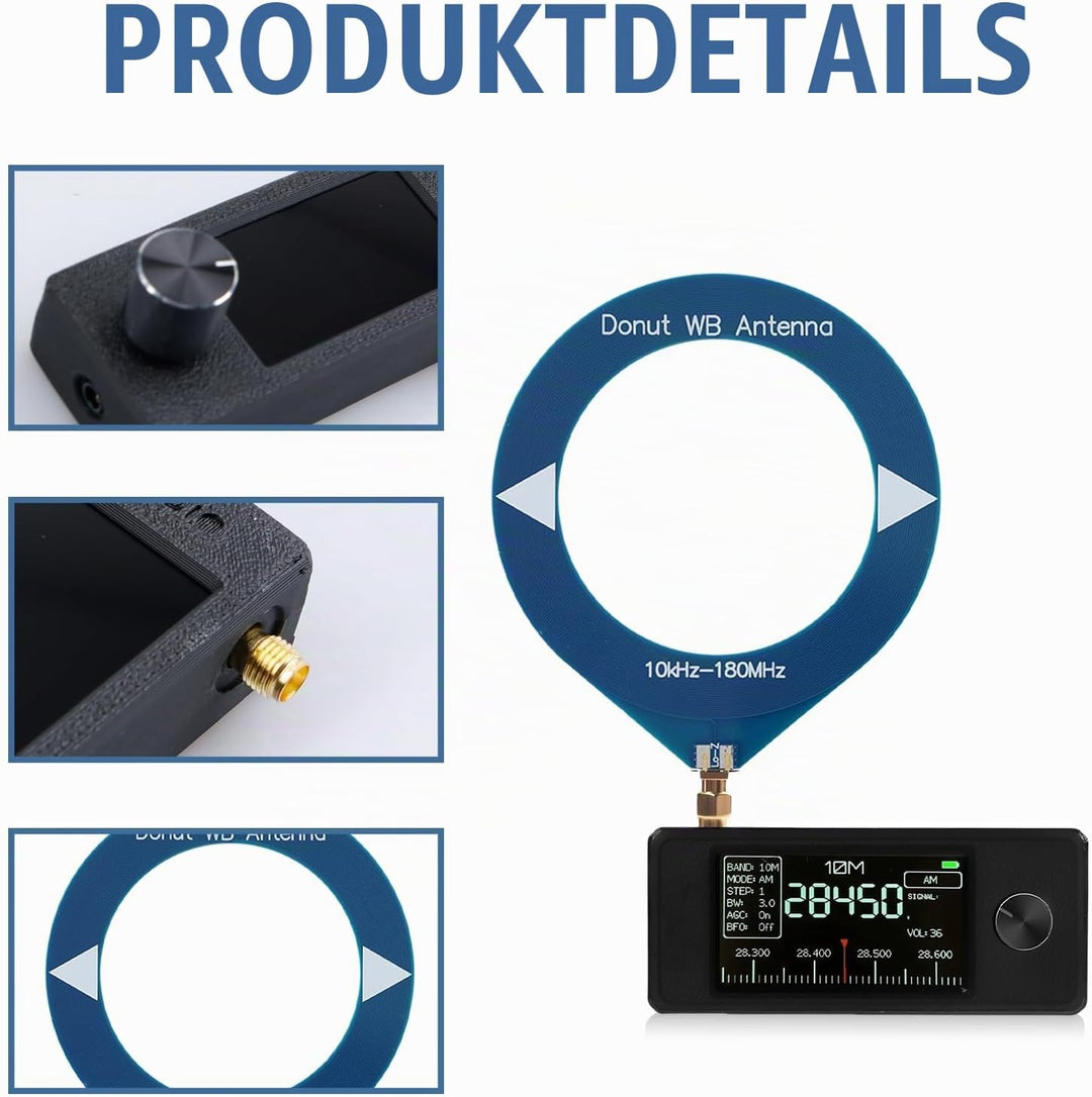 SI4732 Taschenradio 0.5-108MHz: Radio im Taschenformat mit 1,9" IPS Farbdisplay, Vollband-Empfänger
