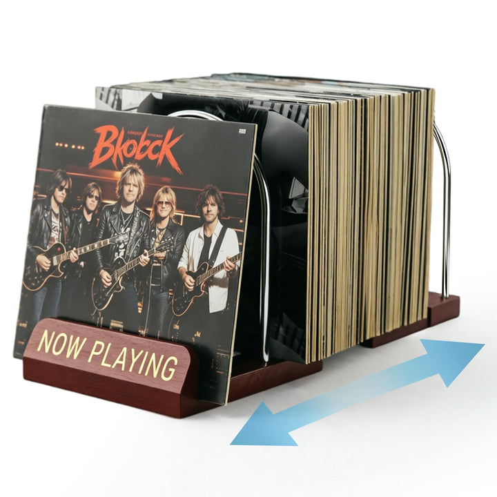 BORDEAG Schallplatten Aufbewahrung, Schallplattenständer 30-70 Lps, 1 Etage Vinyl-Schallplattenständ