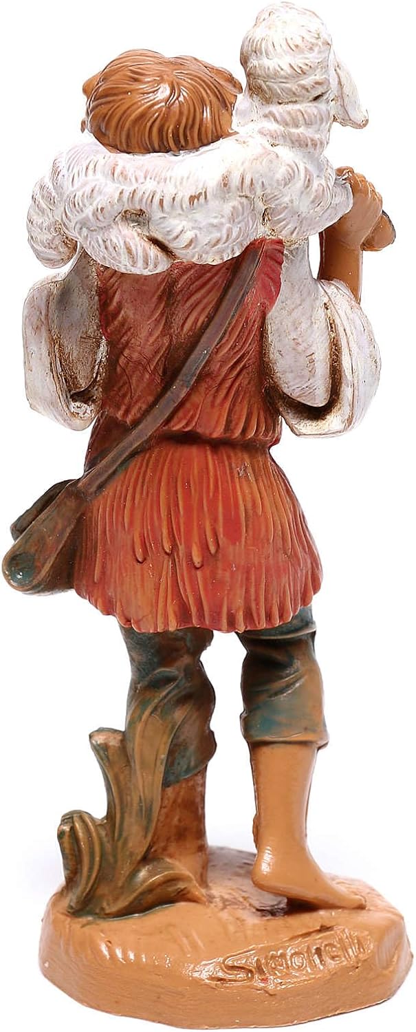 Holyart Hirte mit Schaf auf den Schultern, für 10 cm Krippe von Fontanini