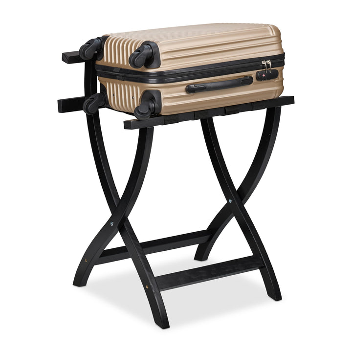 Relaxdays Kofferständer, klappbar, Gepäckständer mit Wandschutz, HxBxT: 75x60x41 cm, Kofferablage, H