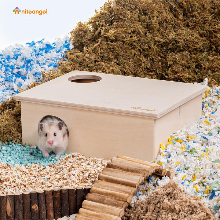 Niteangel Birkenkammer-Labyrinth-Hamsterversteck – kleine Haustiere, Waldhaus, Lebensräume, Dekorati