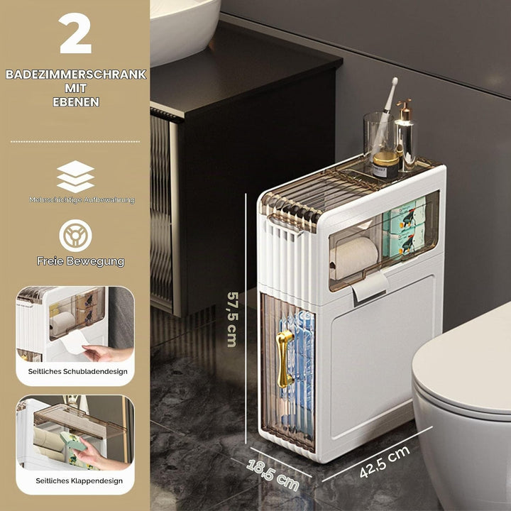 MAGIC SELECT Schmaler Badezimmer-Organizer. Hilfsschrank mit Rädern für Enge Stellen. Beistellschran