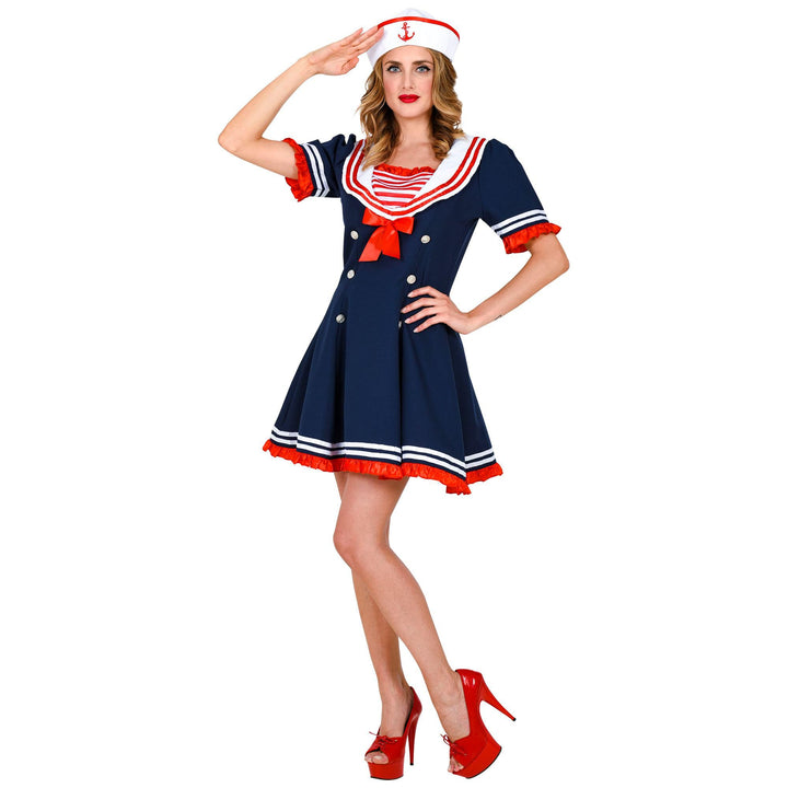 "SAILOR" (dress, mesh underskirt, hat) - (S), S