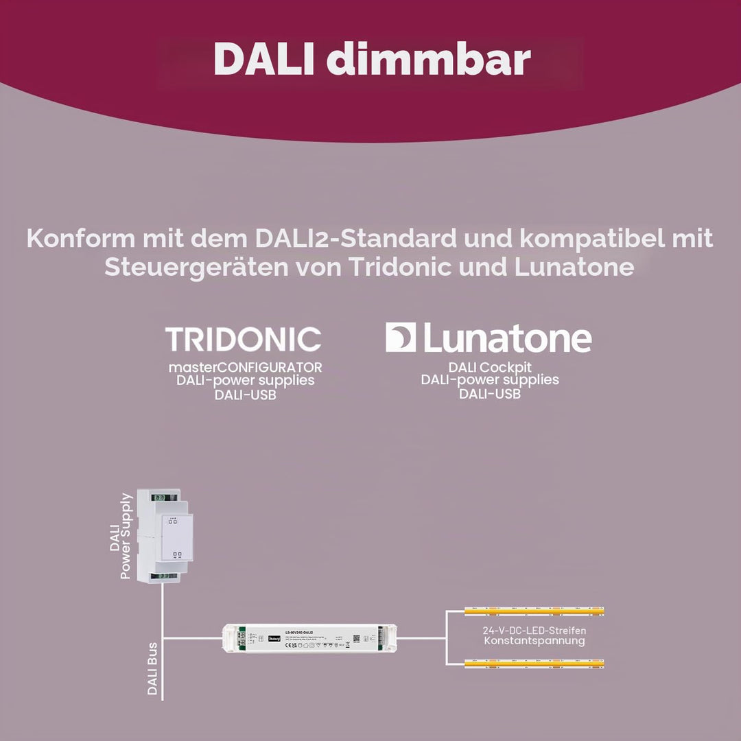 illuburg LED Treiber 24V 80W DALI Push Taster Dimmbar Flackerfrei für LED Streifen Trafo Transformat