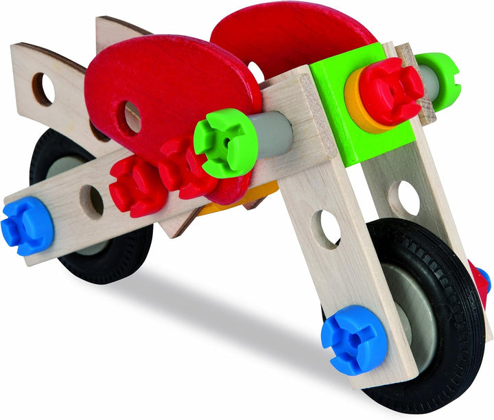 Eichhorn 100039012 - Constructor Motorrad, 40-TLG., Holz-Konstruktions-Set, 2 Verschiedene Modellvar