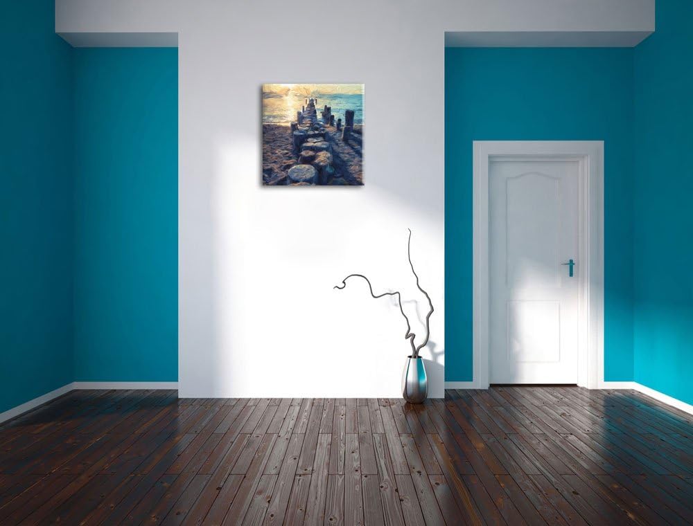 einzigartige Baumstümpfe, Format: 70x70 auf Leinwand, XXL riesige Bilder fertig gerahmt mit Keilrahm