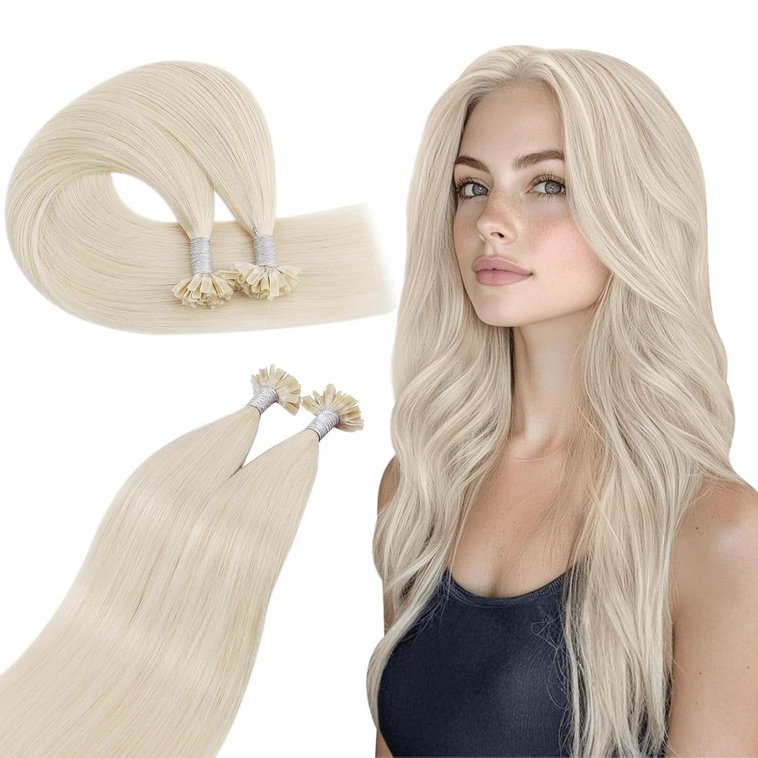 Ugeat Keratin Bondings Extensions Echthaar Blond U Tip Extensions Echthaar Extensions Echthaar Kerat