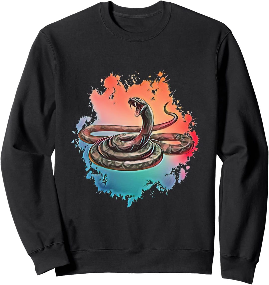 Cobra Motiv Schlange Terrarium giftiges Reptil Schlangen Sweatshirt