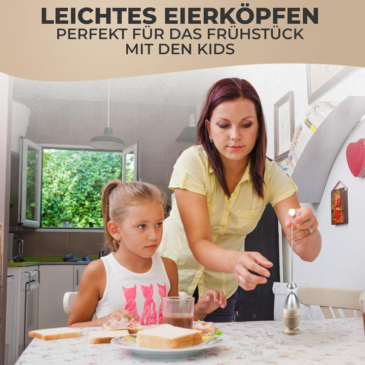 Clack 99009 - Eierschalensollbruchstellenverursacher - Edelstahl - Motiv: Frühstücksei - Made in Ger