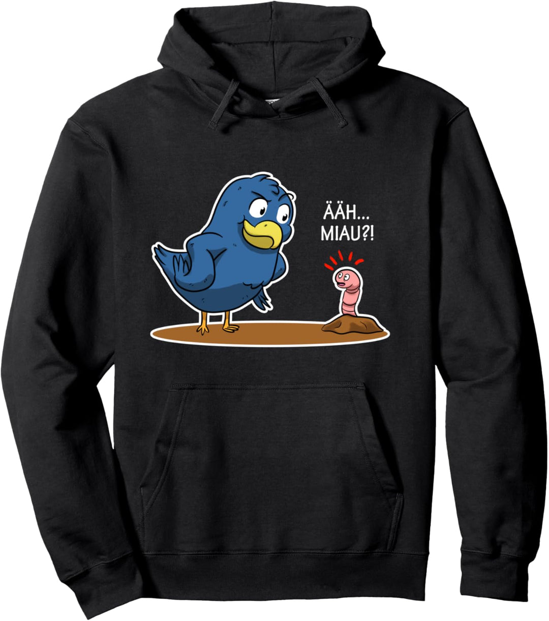 Ääh - Miau?! Vogel Wurm Witz Lustiger Spruch Pullover Hoodie