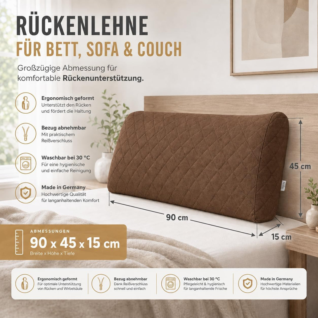 sabeatex® Rückenlehne für Bett, Sofakissen, Rückenkissen für Lounge-oder Palettenmöbel in 5 trendige