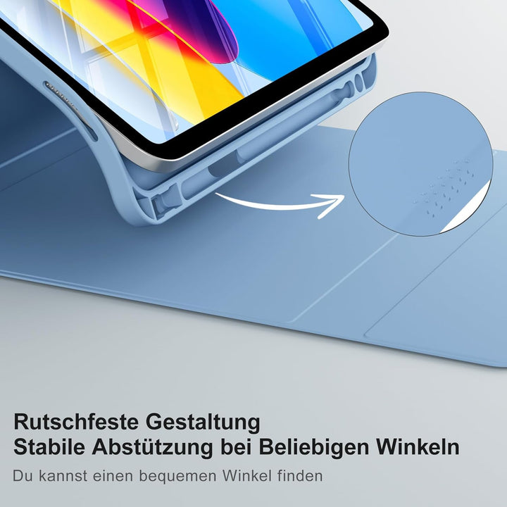 Hülle mit Tastatur für iPad A16 11/10 Generation (2025/2022, 11/10.9 Zoll), 7 Farben Beleuchtete Abn