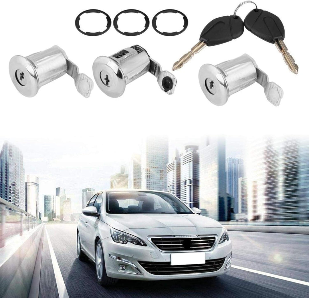 252522 Autotürschloss Barrel Set mit Schlüssel Ersatz für Peugeot Partner Citroen Berlingo Xsara(#1)