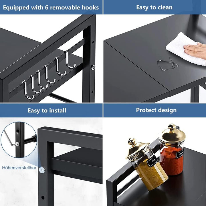 Erweiterbar Mikrowellenofen Rack, Mikrowelle Regal Verstellbare Mikrowellenhalter Organizer Küchenre