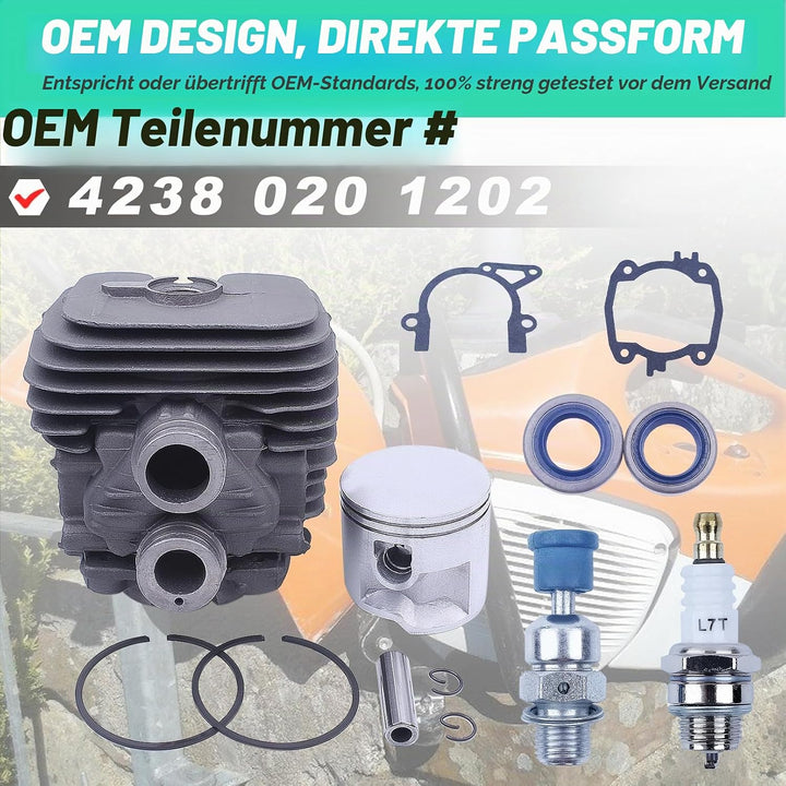 Adefol Zylinder und Kolben Kit für STIHL TS410 TS420 Trennsäge, 50mm Cylinder Piston Baugruppe + Zün