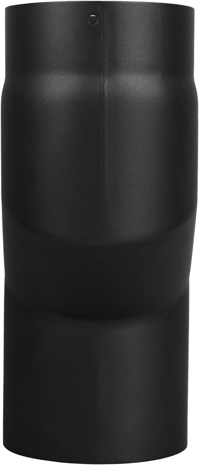 LANZZAS Rauchrohr Versatzbogen mit 60 mm Versatz - im Durchmesser Ø 130 mm - Farbe: schwarz - Doppel