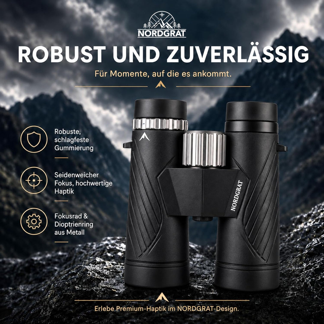 Fernglas 10x42 für Erwachsene – IPX7 wasserdicht, BAK-4-HD-Prisma, FMC-Linsen, phasenkorrigiert, für