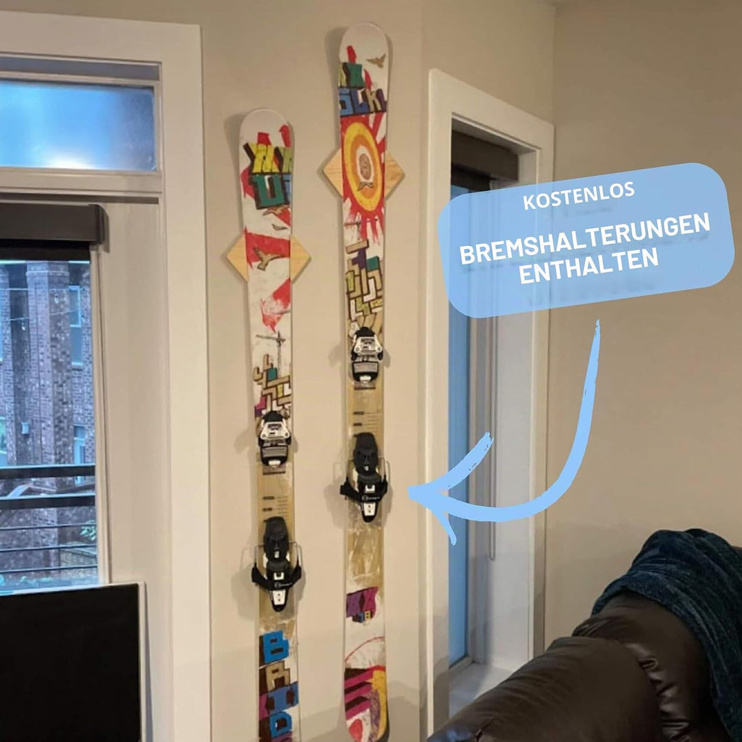 Hang 11 Ski-Wandhalterung – Hartholz Skiaufhänger für Wand, Skihalter für Wand, Skihalterung Wand, S