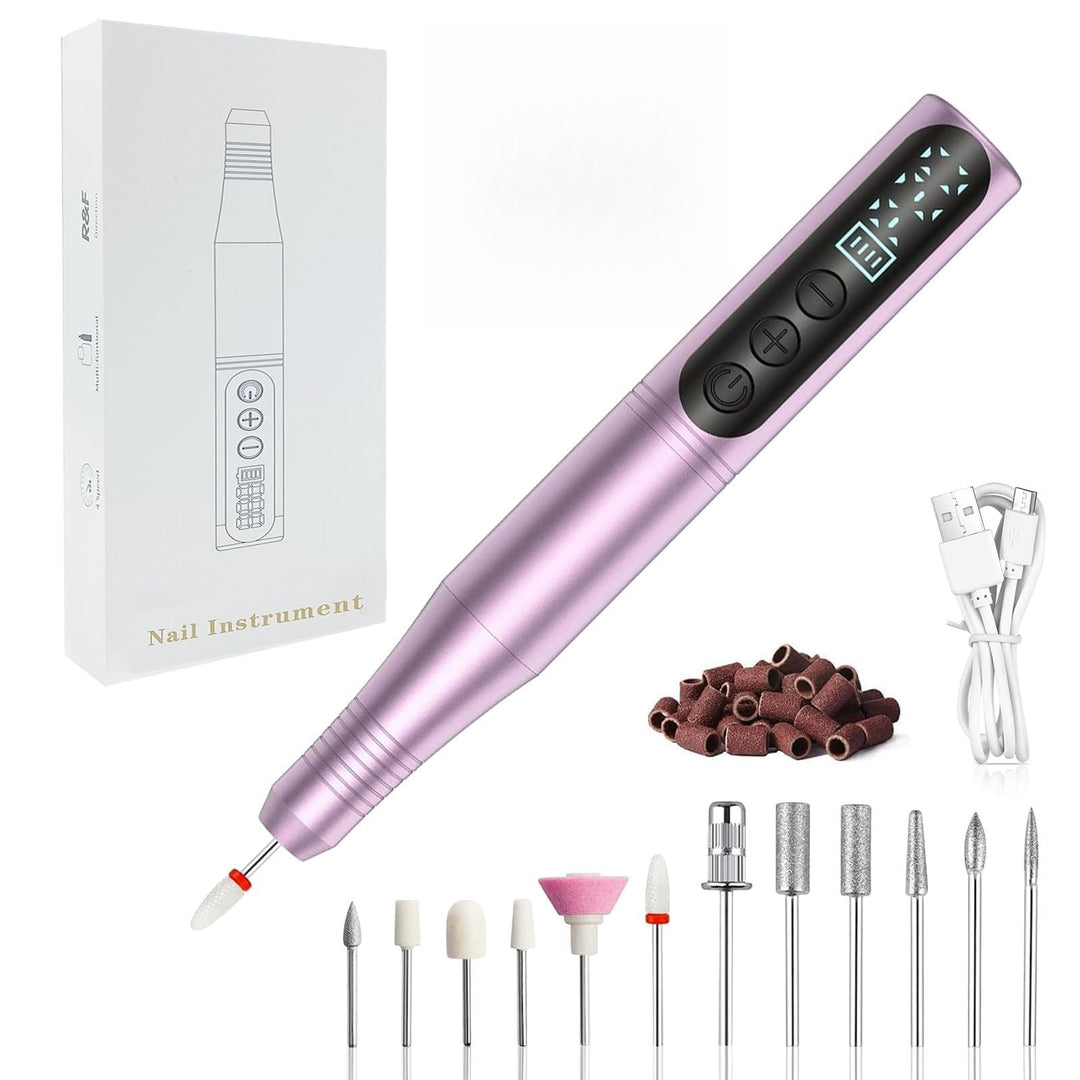 Nagelfräser Kabellos, 12 in 1 Fräser für Gelnägel, Elektrische Nagelfeile Professionell Nail Drill,