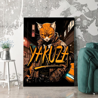 Artmazing | Katze Bild Yakuza | Bilder Katze Modern | S-Art Bilder | Katzenbilder Modern | Moderne B