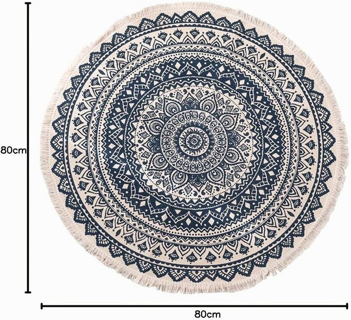 Vintage Boho Baumwolle Teppiche Mandala Muster Waschbar Handgewebte Böhmische Runder Teppich mit Qua