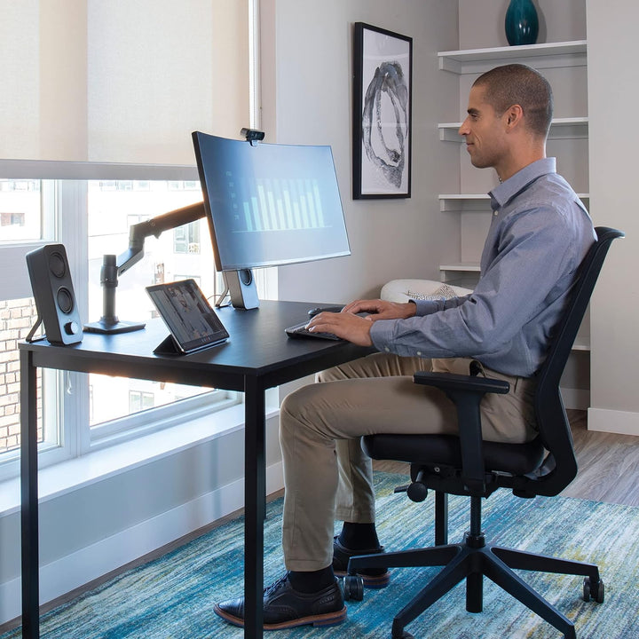 ERGOTRON LX Monitor Halterung in Schwarz, Tischbefestigung – Monitor Arm mit patentierter CF-Technol