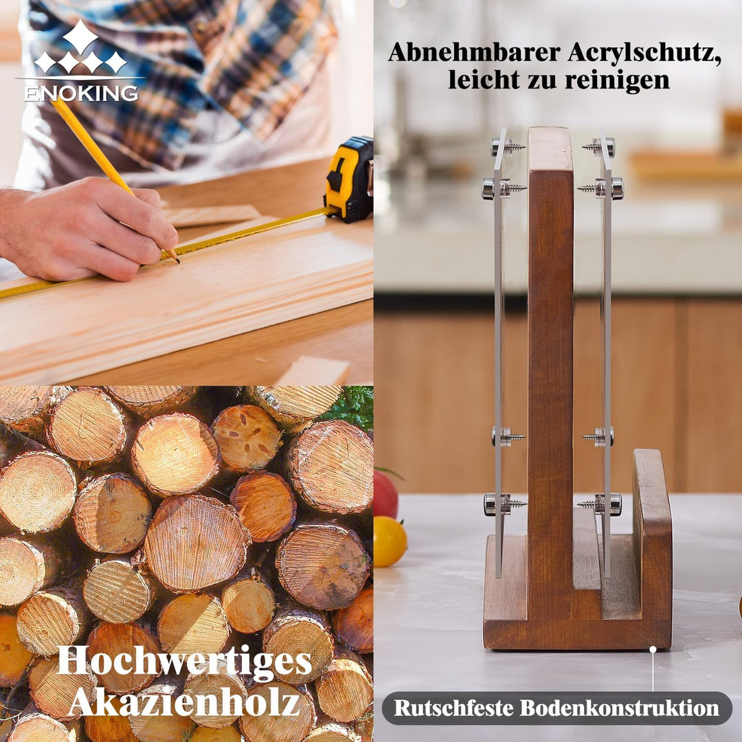 ENOKING Spitzenklasse Plus Messerblock Magnetisch, Magnetischer Messerblock mit Schutz, Hochwertiges