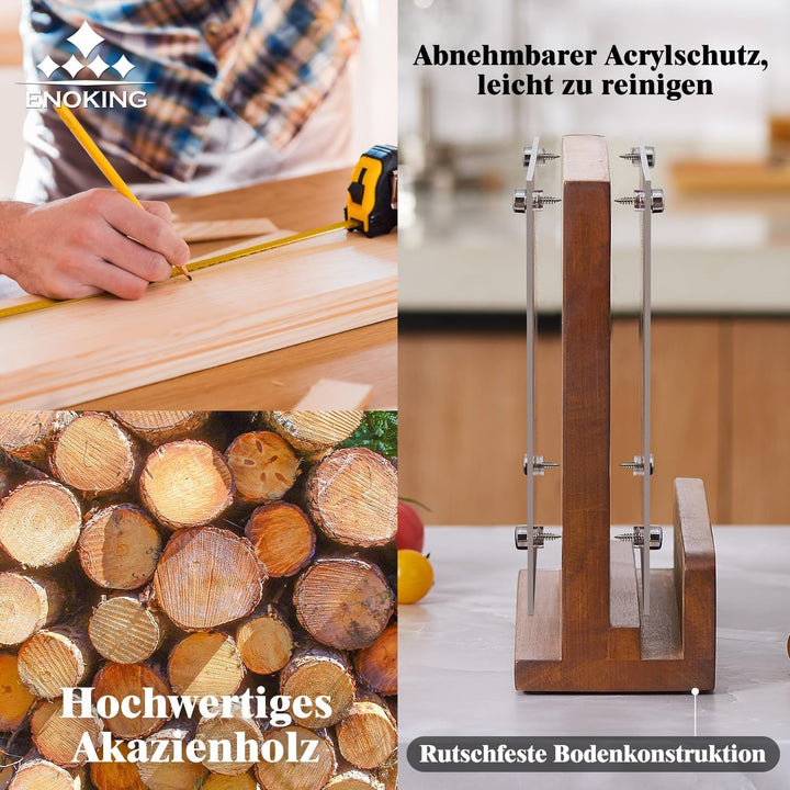 ENOKING Spitzenklasse Plus Messerblock Magnetisch, Magnetischer Messerblock mit Schutz, Hochwertiges