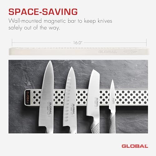 Global G4280 Magnetische Messerleiste, Edelstahl, 80 cm (G-42/80)
