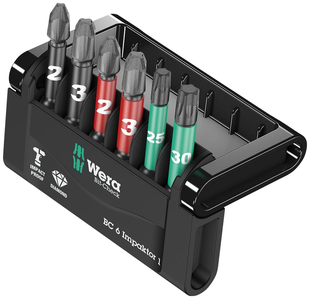 Wera Bit-Sortiment, Bit-Check 6 Impaktor 1, 6-teilig, 05057695001 Bit-Check 6 Impaktor 1 Single, Bit