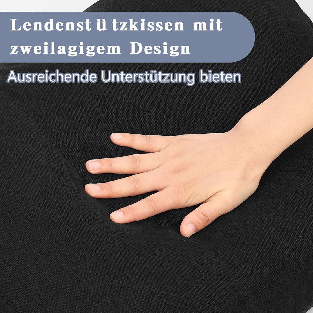 GOFORIT Ergonomisches Rückenkissen für Sofa &amp; Sessel - Zweilagiges Memory-Schaum Lendenkissen mit fe