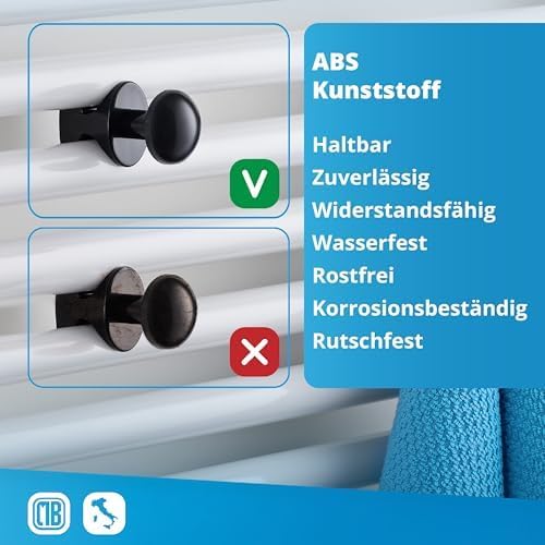 1 Paar GRIP - Handtuchhalter ohne Bohren für das Badezimmer, selbstschraubend am Badheizkörper, ohne