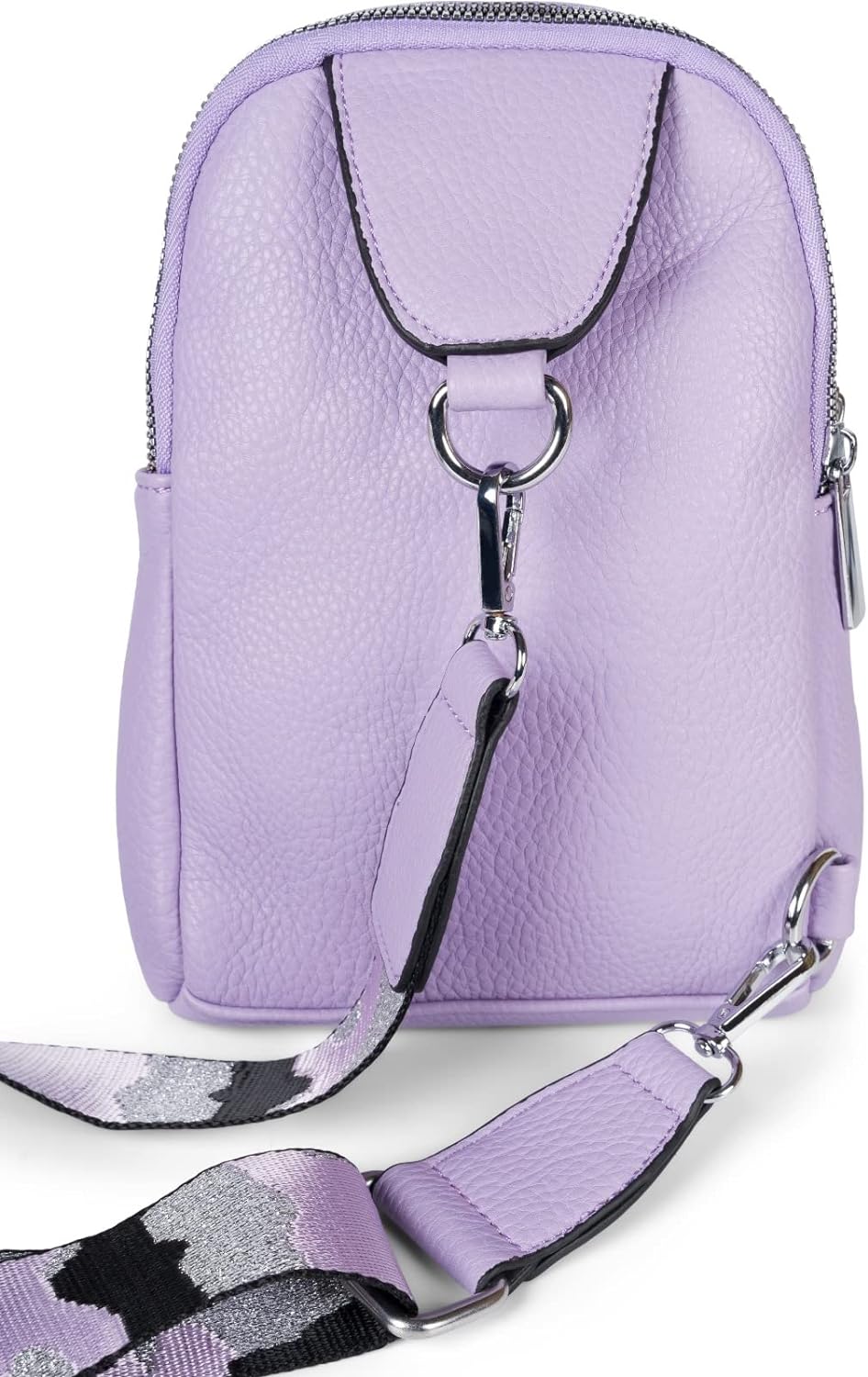 styleBREAKER Damen One Shoulder Rucksack, gemusterter Schultergurt, Einfarbige Crossbody Bag, Cityru