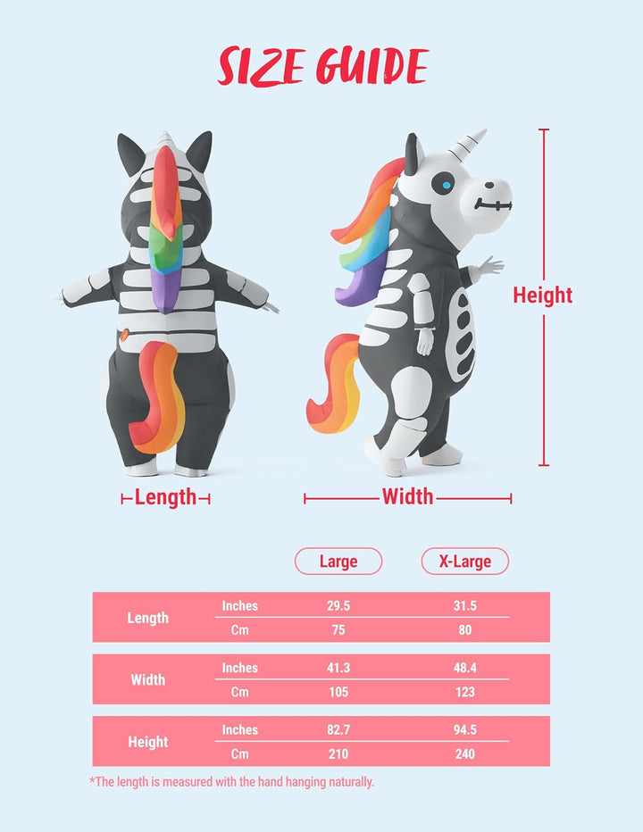 Spooktacular Creations Aufblasbares Einhorn Kostüm Ganzkörper, Einhorn Air Blow-up Kostüm für Hallow