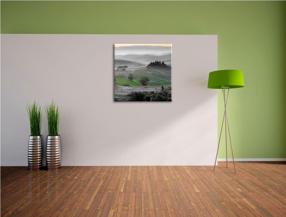 Pixxprint herrliche Toskana Landschaft als Leinwandbild Quadratisch/Grösse: 70x70 / Wandbild/Kunstdr