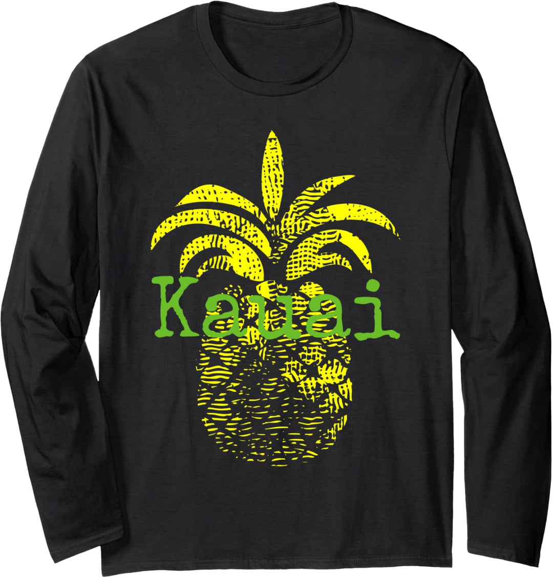 Kauai Pineapple Hawaii Beach Travel Tropical Langarmshirt