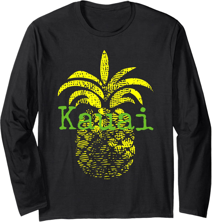 Kauai Pineapple Hawaii Beach Travel Tropical Langarmshirt