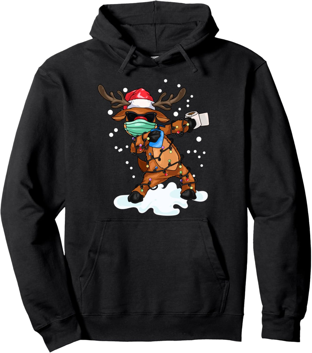 Dabbing Rentier Maske Weihnachten Geschenk Pullover Hoodie