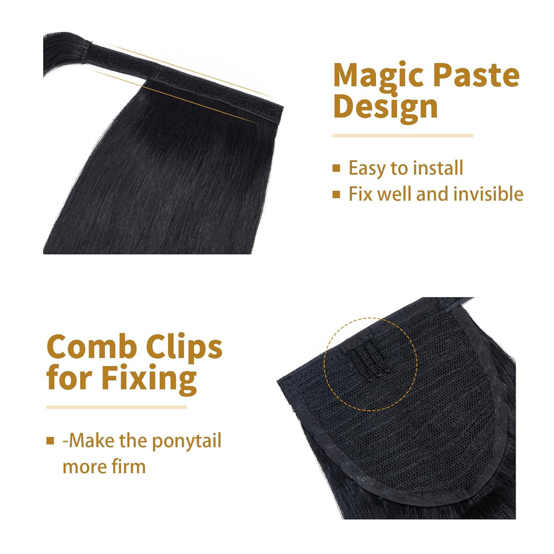 SEGO Ponytail Pferdeschwanz Haarteil Zopf extensions Haarverlängerung clip in Pony Echthaar remy Hai