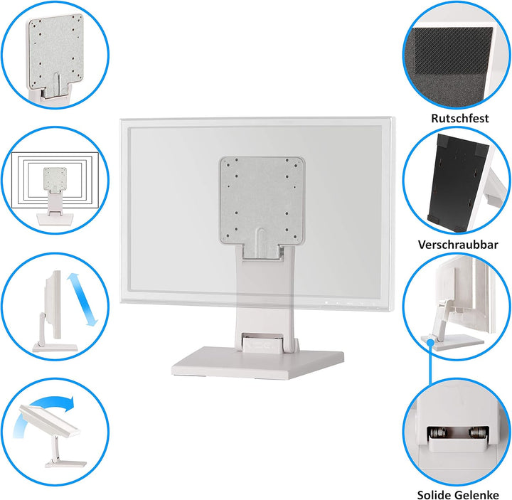 VSG Standfeste Halterung für Touchscreens, POS und PC Monitore / 10“- 22“ Zoll/verstellbar/Metallpla