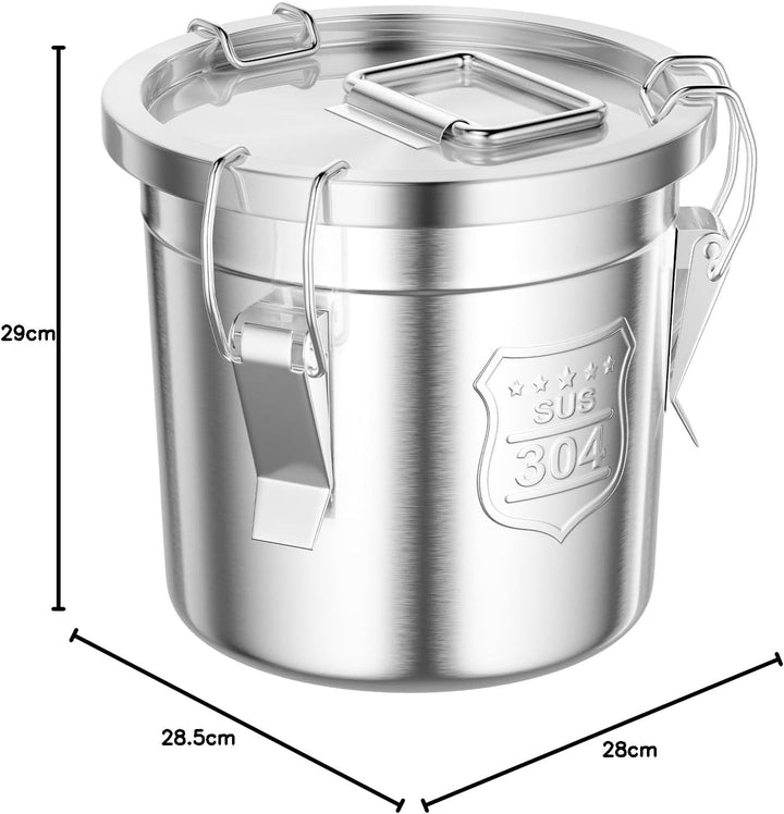 MccoMMon 6L/12L Edelstahl-Getreide,Lebensmittel Küche Container,Edelstahl luftdicht Tank,Küche Eimer