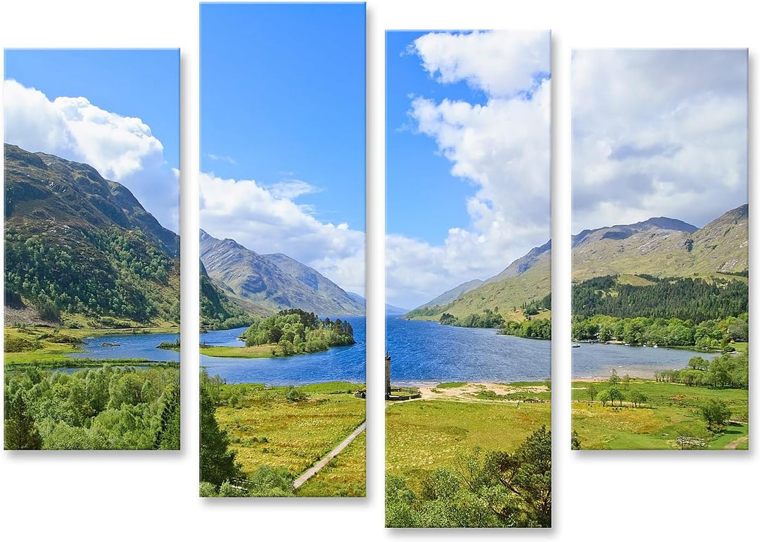 islandburner Bild auf Leinwand Glenfinnan Loch Shiel Highlands Schottland Bilder Wandbilder Poster L