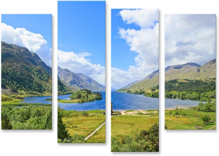 islandburner Bild auf Leinwand Glenfinnan Loch Shiel Highlands Schottland Bilder Wandbilder Poster L