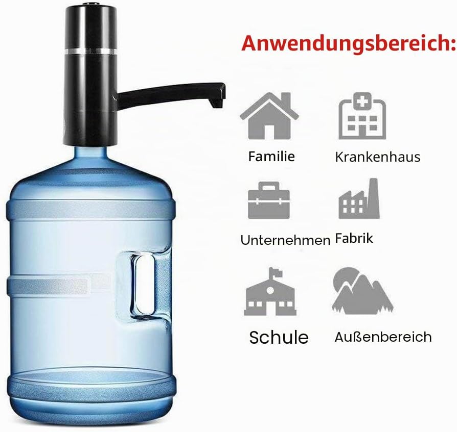 USB Wiederaufladbare Elektrische Flaschenpumpe Dispenser Für Trinkwasser 2-6 Gallonen – Automatische