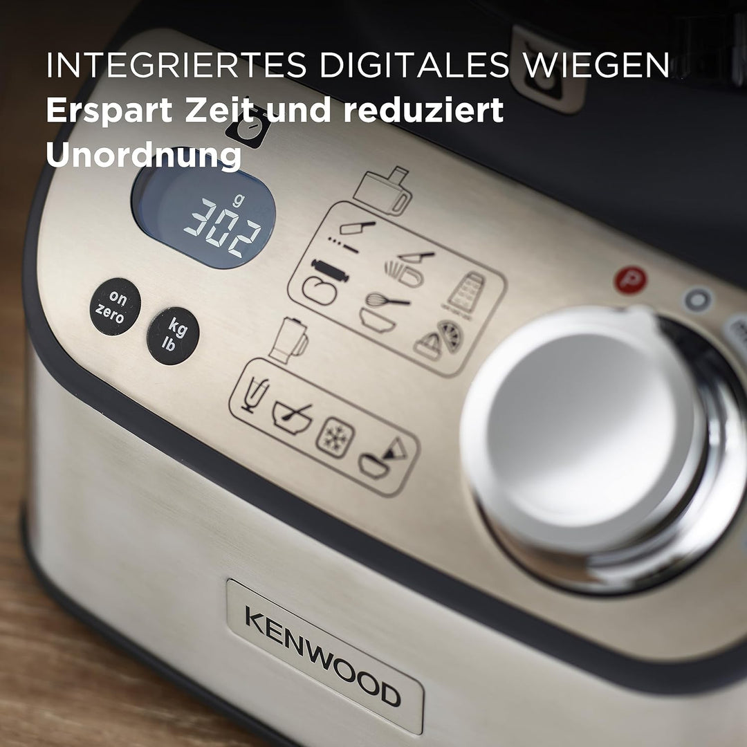 Kenwood FDM71.450SS MultiPro Express Weigh Küchenmaschine mit 8 dedizierten Zubehörteilen, einstellb