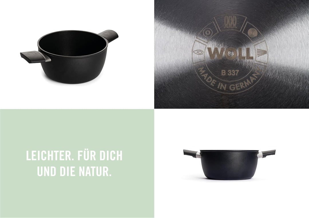 Woll Eco Lite Topf - Induktiv -, Ø 20 cm, 10 cm hoch, 3 Liter, mit 2 Seitengriffen - Geeignet für al